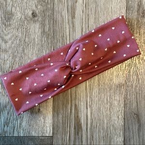 Valentine’s Day Mini Hearts Dusty Pink Wide Twisted Headband NEW Handmade